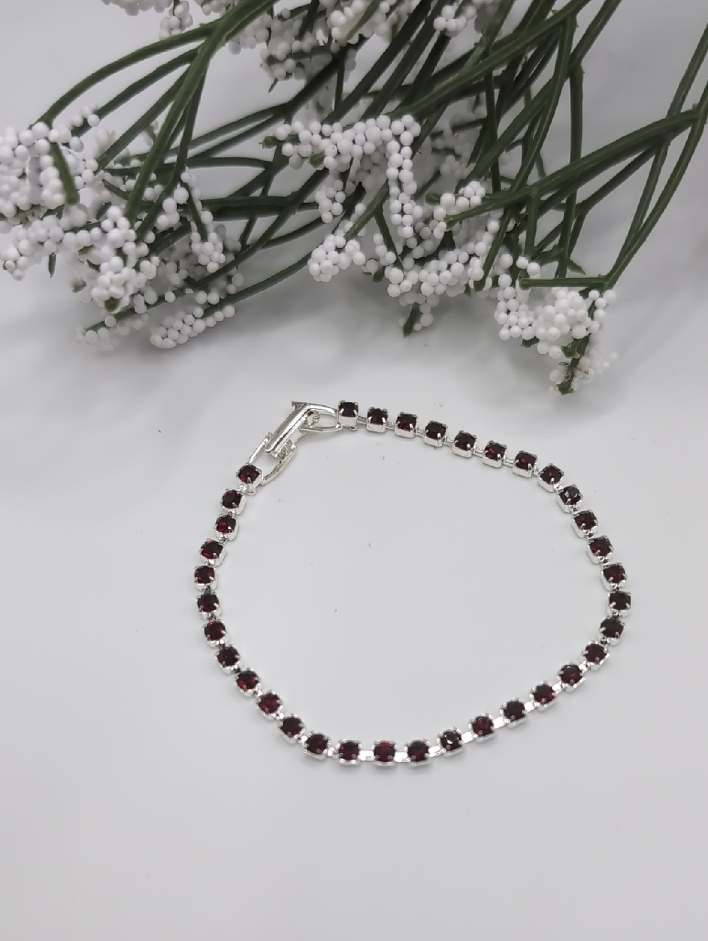 Red Garnet Swarovski Crystal Tennis Bracelet NEW!!!